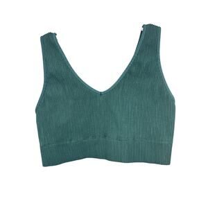 Aerie Ribbed Seamless Tank Bralette Green Women's XL